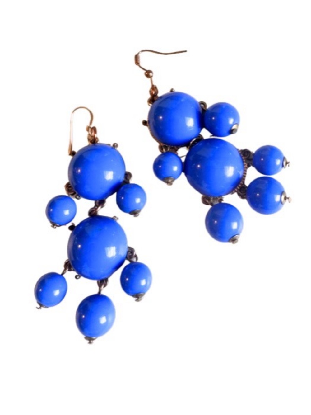 Hand Crafted Blue Earrings - Picture 3 of 5